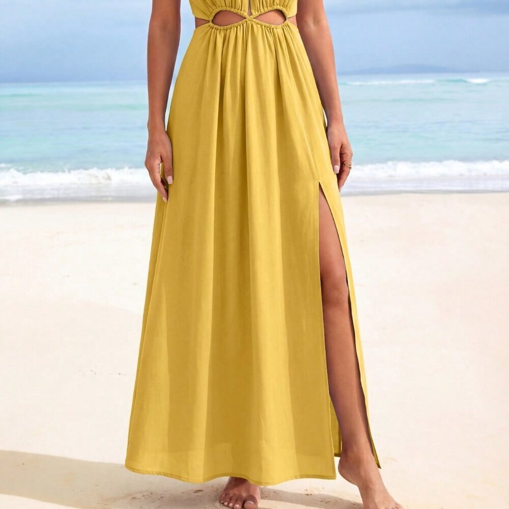 Yellow Casual Women's Bohemian Maxi Dress - Picture 3 of 6